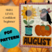 August mini wall quilt pattern. Sunflower season and Mr. Crow pattern by HomeSpun by Dani. Crow, pumpkin, sunflower, diy